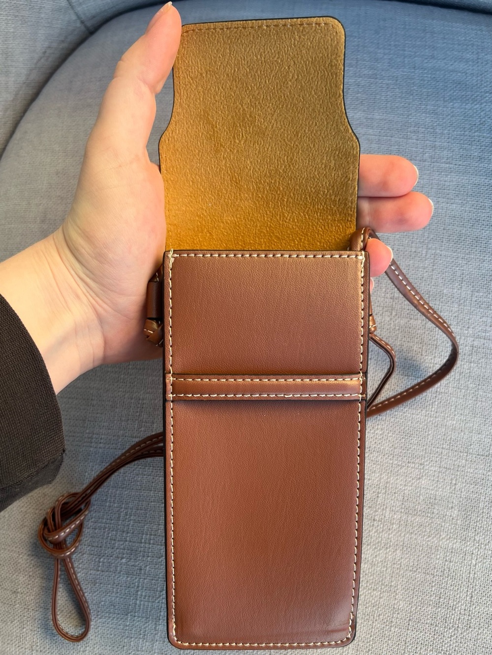Celine Calfskin Sunglasses or Phone Pouch With Flap Tan - Picture 4 of 5